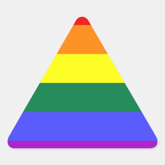 Adesivo Triangular Rainbow Pride Flag Sticker (Frente)