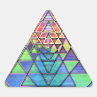 Adesivo Triangular Rainbow Sri Yantra para amor e riqueza
