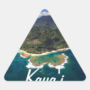 Adesivo Triangular Recife dos túneis na ilha havaiana de Kauai