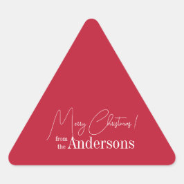 Adesivo Triangular Red Christmas from Family Name