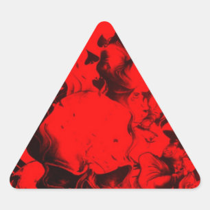 Adesivo Triangular Retratos pop Musicais em Arte Vibrante de Cores Ve