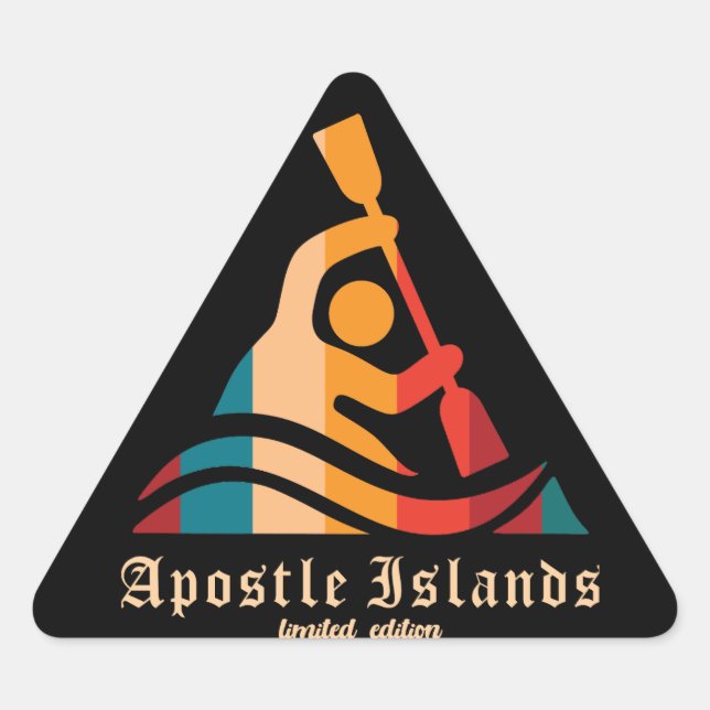 Adesivo Triangular Retro Apostle Islands Kayaking (Frente)
