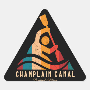 Adesivo Triangular Retro Champlain Canal Kayaking