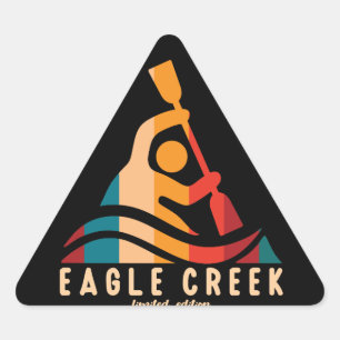 Adesivo Triangular Retro Eagle Creek Kayaking