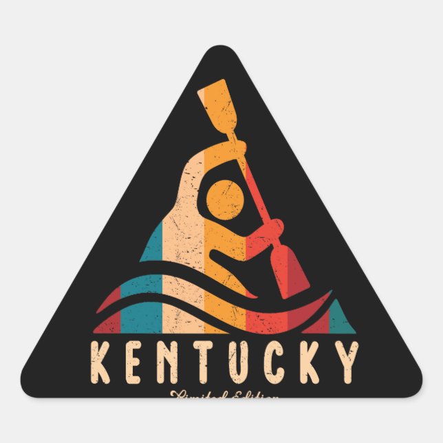 Adesivo Triangular Retro Kentucky Kayaking (Frente)