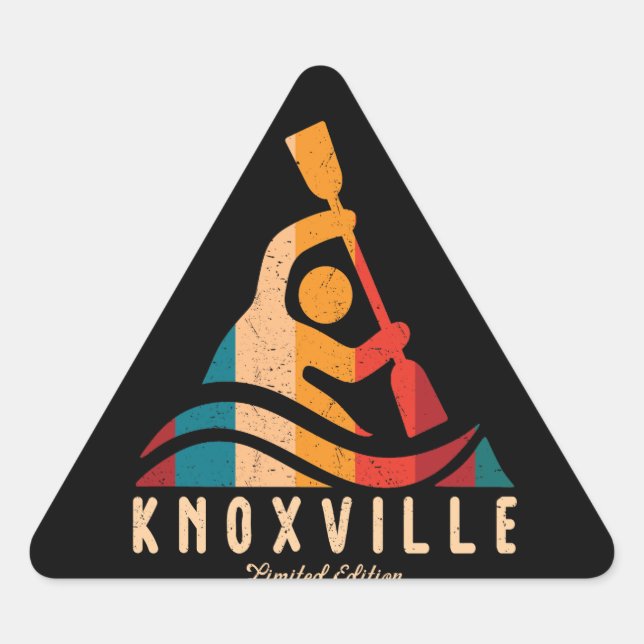 Adesivo Triangular Retro Knoxville Kayaking (Frente)