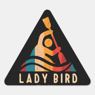 Adesivo Triangular Retro Lady Bird Kayaking
