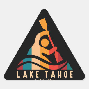 Adesivo Triangular Retro Lake Tahoe Kayaking
