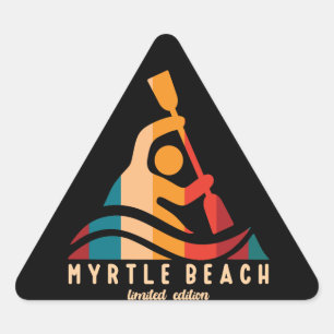 Adesivo Triangular Retro Myrtle Beach Kayaking