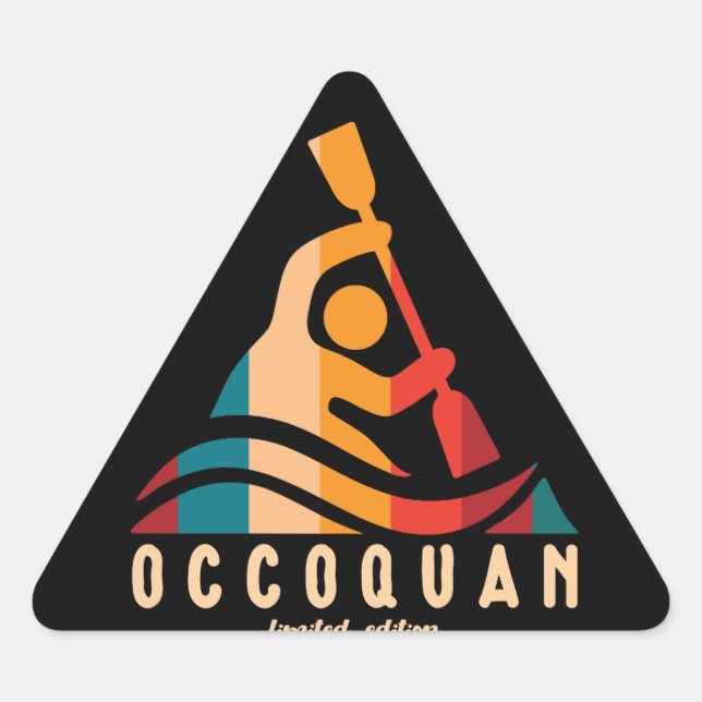 Adesivo Triangular Retro Occoquan Kayaking (Frente)