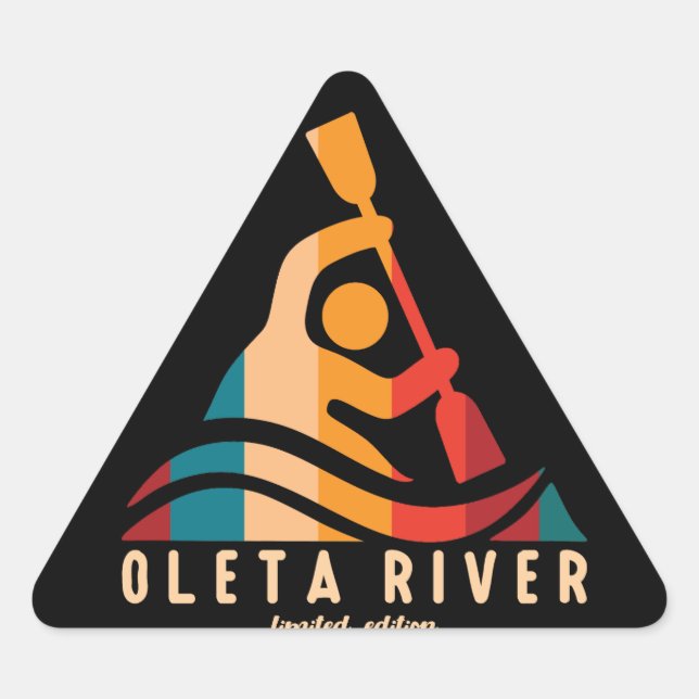 Adesivo Triangular Retro Oleta River Kayaking (Frente)