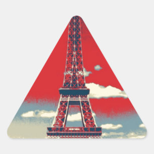 Adesivo Triangular retro poster Vintage França Torre Effiel Paris