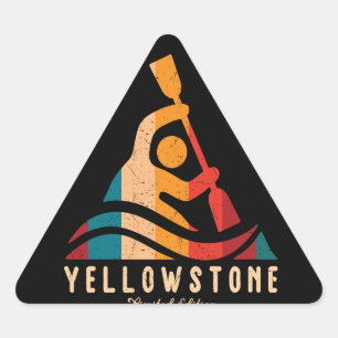 Adesivo Triangular Retro Yellowstone Kayaking