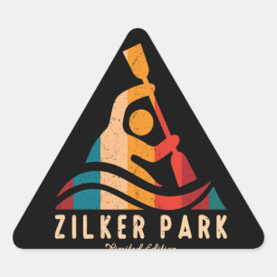 Adesivo Triangular Retro Zilker Park Kayaking