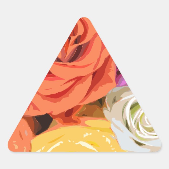 Adesivo Triangular Rosas (Frente)