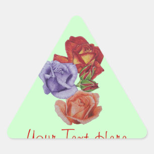Adesivo Triangular rosas vermelhas e rosas florais
