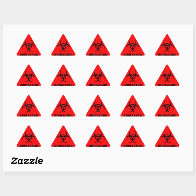 Adesivo Triangular Rótulo de Aviso do Red BIOHAZARD Props de Hallowee (Folha)