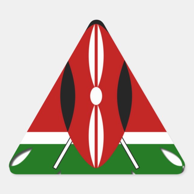 Adesivo Triangular Round Kenyan Motif: Um Símbolo Nacional (Frente)