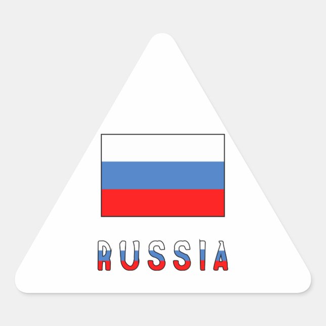 Adesivo Triangular Rússia e Bandeira Russa (Frente)
