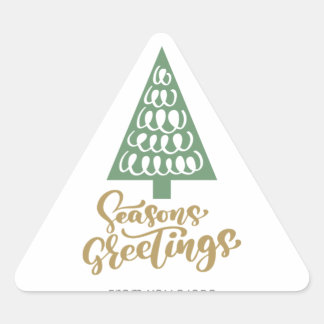 Adesivo Triangular Saudações de Natal Elegíveis e Personalizáveis