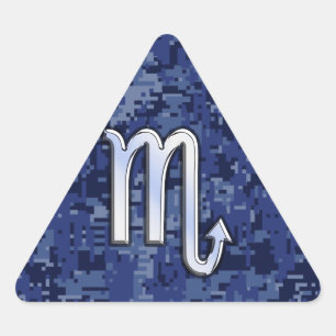 Adesivo Triangular Scorpio Zodiac - Sinal de Marinho Blue Camouflage