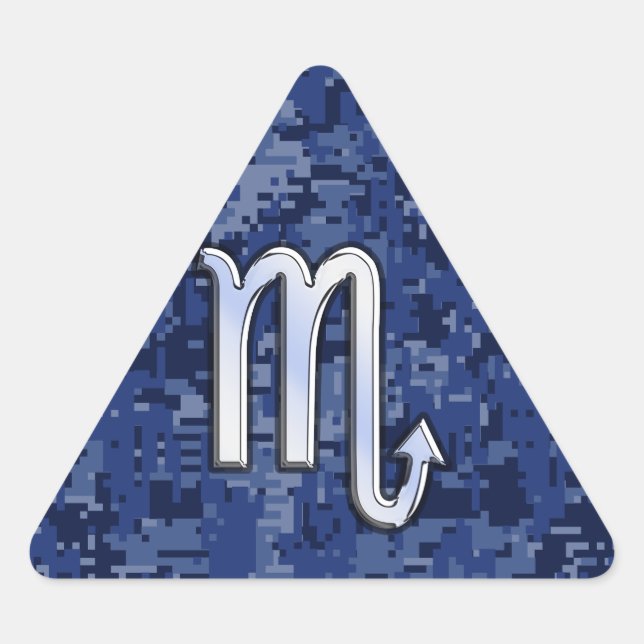 Adesivo Triangular Scorpio Zodiac - Sinal de Marinho Blue Camouflage  (Frente)