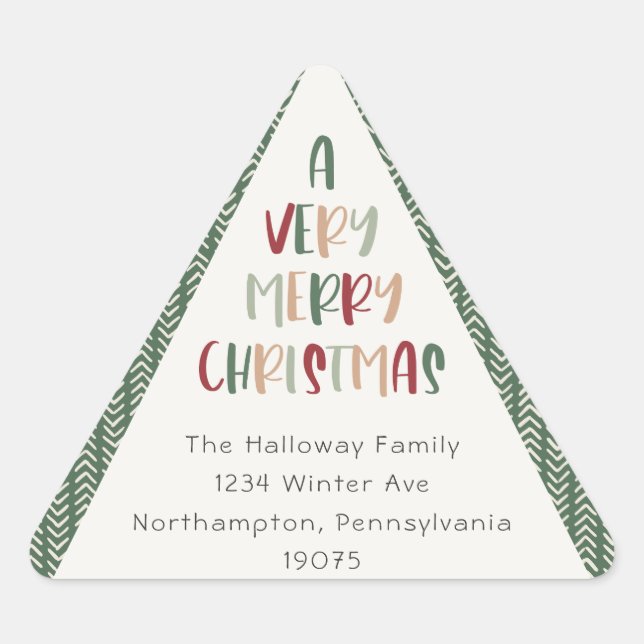 Adesivo Triangular Selagens de Envelopes de Triângulo Verde Casual de (Frente)