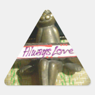 Adesivo Triangular Sempre Amor Arte de Coelho Inspirador Design de Im