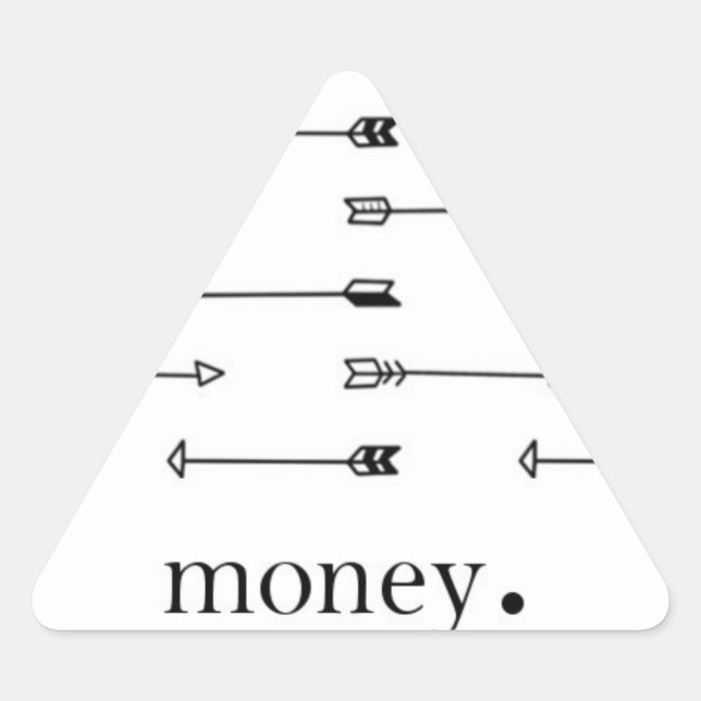 Adesivo Triangular Seta de moeda com impressão de setas com hipster a (Frente)