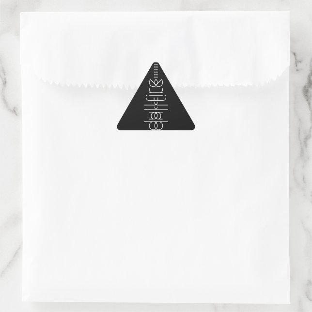 Adesivo Triangular Seu nome como Alienígena Glifos - Preto Único (Bolsa)