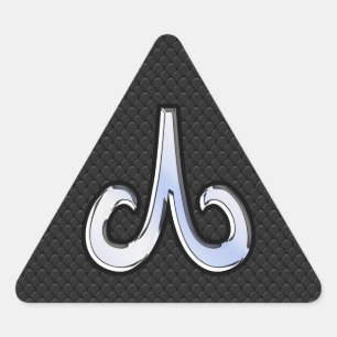 Adesivo Triangular Símbolo Cromo Moderno Como Aries Zodiac