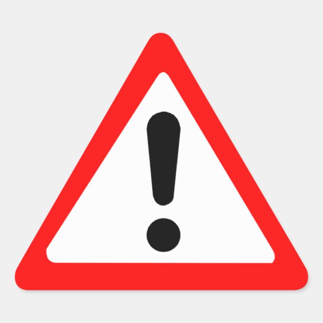 Adesivo Triangular Símbolo de Triângulo de Atenção (Frente)