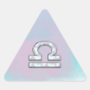 Adesivo Triangular Símbolo Elegante Libra Zodiac Mãe de Estilo Pérola