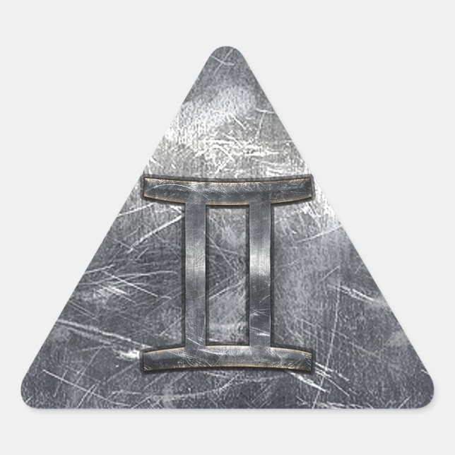 Adesivo Triangular Símbolo Gemini Zodiac em Estilo de Distância Grung (Frente)