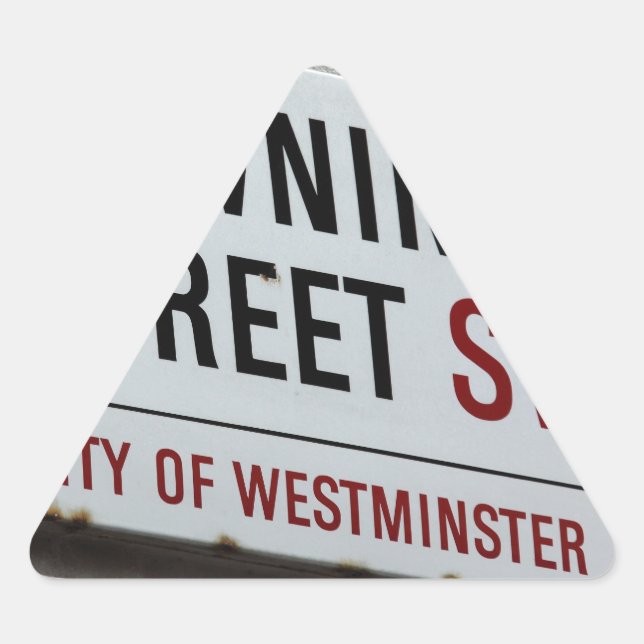 Adesivo Triangular Sinal de Rua Downing (Frente)