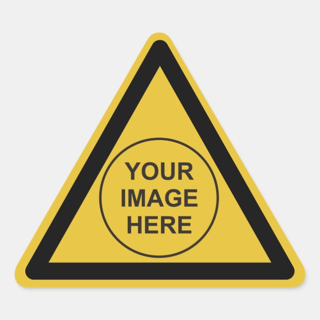 Adesivo Triangular Sinal de Triângulo de Aviso Personalizado (Frente)