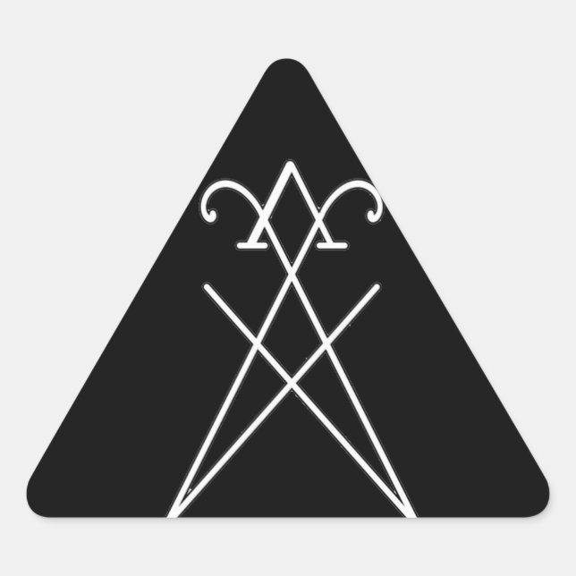 Adesivo Triangular Sinal do Vinheta Triangular Lúcifer Morningstar (Frente)