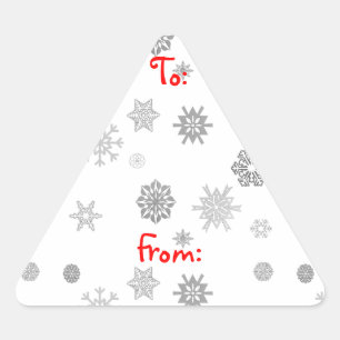 Adesivo Triangular Snowflakes de prata marcações de presentes