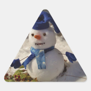 Adesivo Triangular Snowman com Blue Hat e Scarf