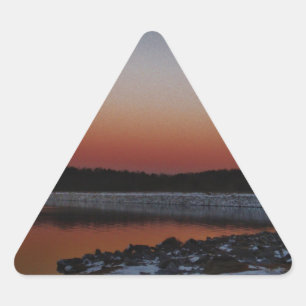 Adesivo Triangular Snowy Sunset no lago Arrohead