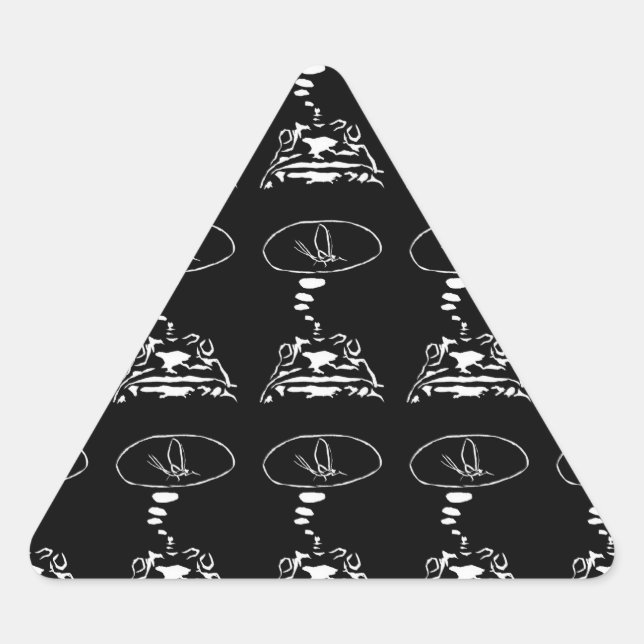 Adesivo Triangular "Sonhos de Sapo Famintos" de animais inteligentes  (Frente)