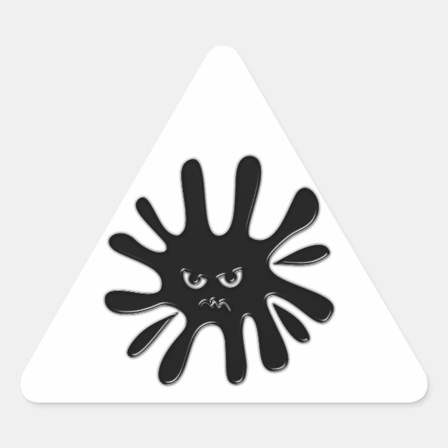 Adesivo Triangular Splatter preto irritado (Frente)