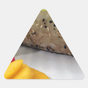 Adesivo Triangular Sushi Roll Sushi Mango Rice Japonês Comida Asiátic