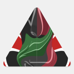 Adesivo Triangular Swirling Kenyan Flag: Uma arte moderna do Motif