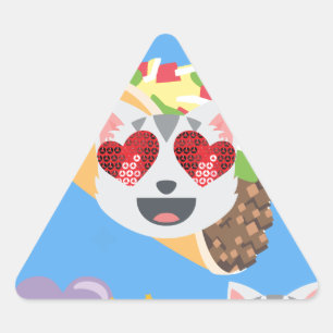 Adesivo Triangular taco cat emoji