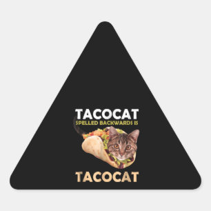 Adesivo Triangular Tacocat Taco, Engraçado, Gato Ortografado Para Tr