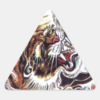 Adesivo Triangular Tatuagem de Tigre Japonês