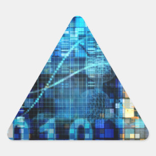 Adesivo Triangular Tecnologia do código binário do fundo da imagem 