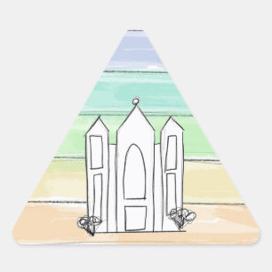 Adesivo Triangular Templo LDS Salt Lake City pôr do sol arco-íris mór