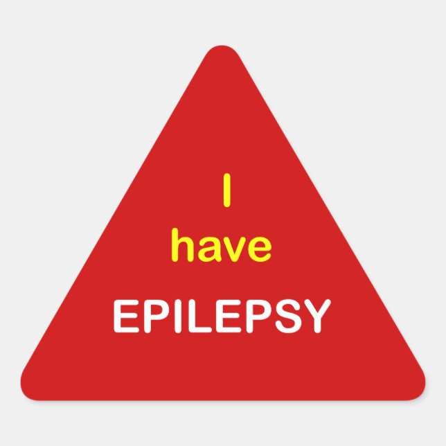 Adesivo Triangular Tenho EPILEPSY. (Frente)